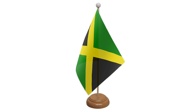 Jamaica Small Flag with Wooden Stand